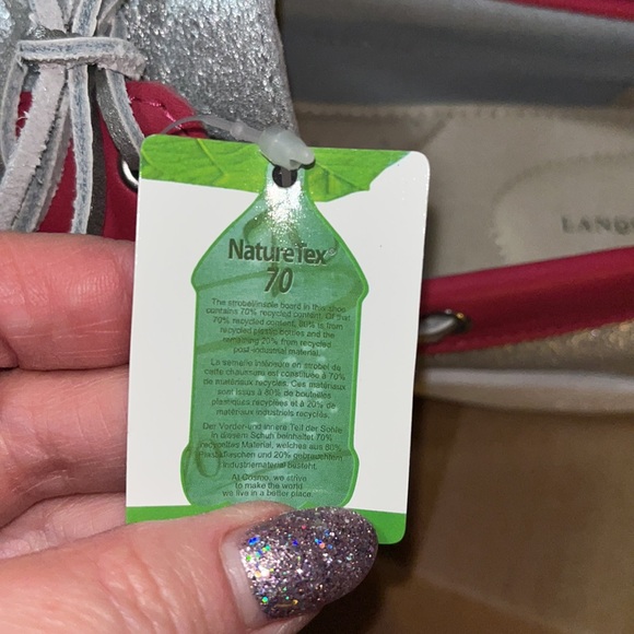 Land’s End Silver metallic and hot pink boat shoe size 8 NWT. - Picture 12 of 13